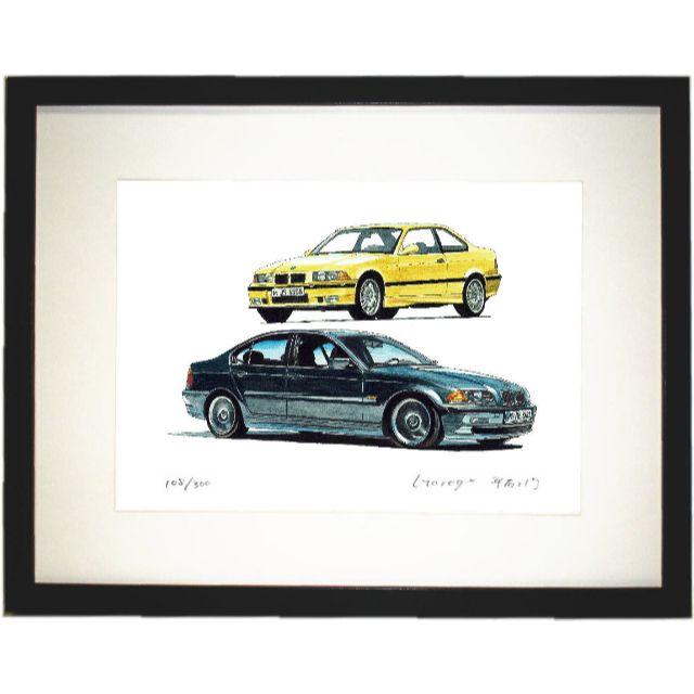 GC-790 BMW325i/M3限定版画 直筆サイン額装●作家 平右ヱ門版画