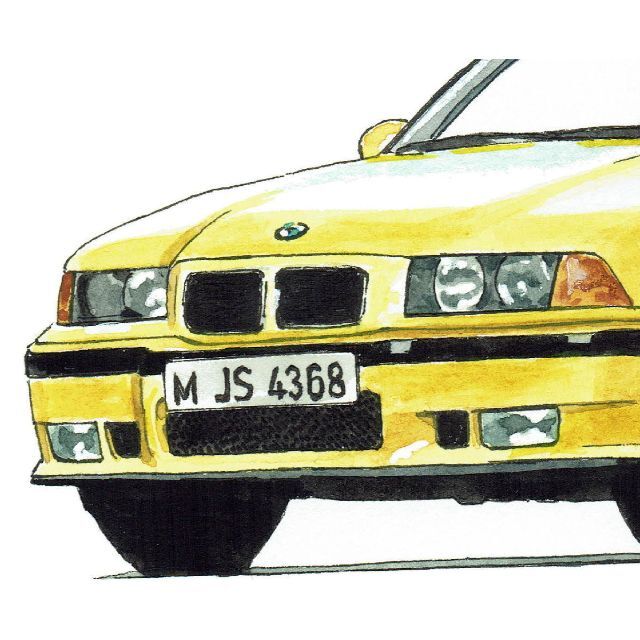 GC-790 BMW325i/M3限定版画 直筆サイン額装●作家 平右ヱ門 3