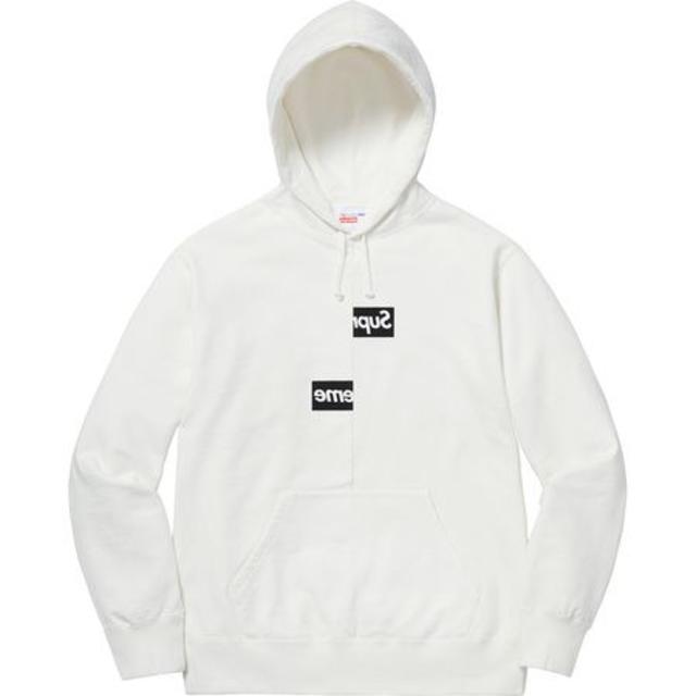 Supreme Box Logo Hooded Sweatshirt　白　M