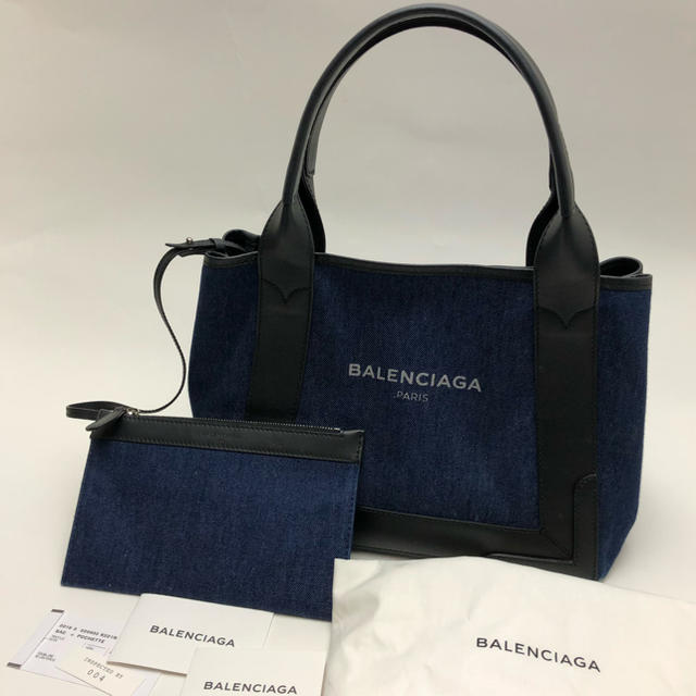 2022激安通販 Balenciaga スモール デニムトートS CABAS NAVY ネイビー