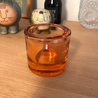 イッタラ(iittala)のイッタラ×マリメッコ KIVI サーモンピンク✴︎キャンドルホルダー(置物)