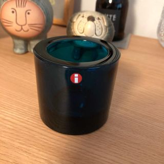 イッタラ(iittala)のイッタラ×マリメッコ KIVI ディープターコイズ✴︎キャンドルホルダー(置物)