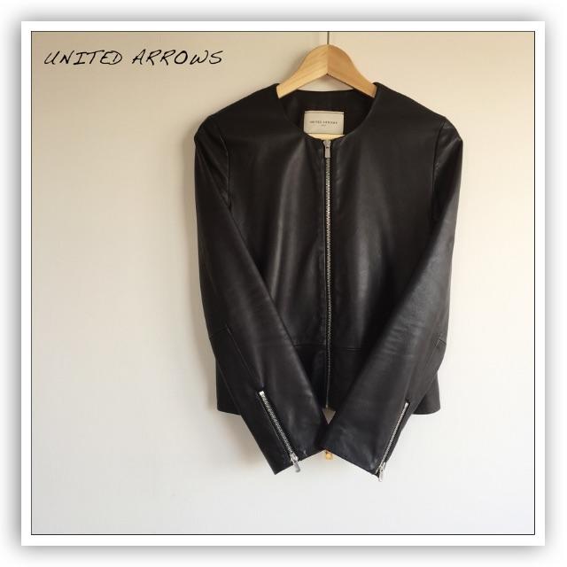 UNITED ARROWS(ユナイテッドアローズ)のUNITED ARROWS 羊革 レザー ジャケット レディースのジャケット/アウター(ライダースジャケット)の商品写真