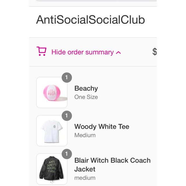 ANTI(アンチ)のanti social social club assc コーチジャケット M メンズのジャケット/アウター(ナイロンジャケット)の商品写真