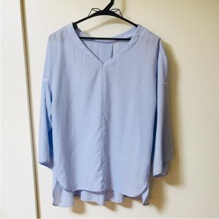 アズールバイマウジー(AZUL by moussy)のAZUL ENCANTO Vネックブラウス パステラブル(シャツ/ブラウス(長袖/七分))