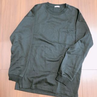 ジーユー(GU)のGU 長袖 カットソー ブラック ポケット付き(Tシャツ/カットソー(七分/長袖))