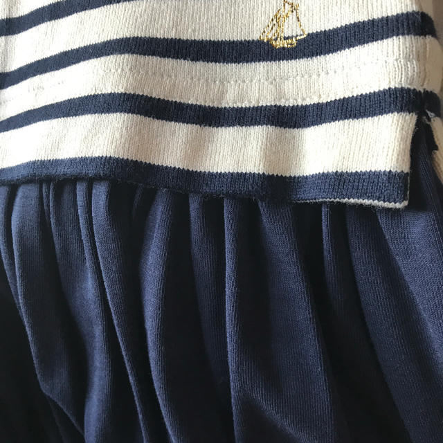 PETIT BATEAU(プチバトー)の新品◆ プチバトー PETIT BATEAU ◆ボーダー切替ワンピース 4ans キッズ/ベビー/マタニティのキッズ服女の子用(90cm~)(ワンピース)の商品写真