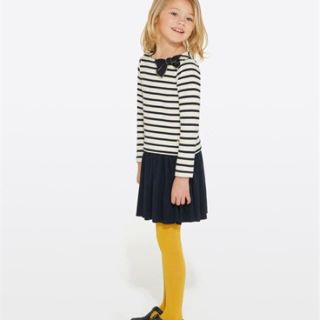 プチバトー(PETIT BATEAU)の新品◆ プチバトー PETIT BATEAU ◆ボーダー切替ワンピース 4ans(ワンピース)