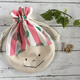 【sold out】18 女の子おだんごあたま 巾着(外出用品)