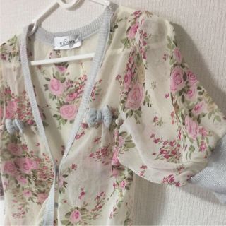 花柄シフォン   カーディガン(シャツ/ブラウス(半袖/袖なし))