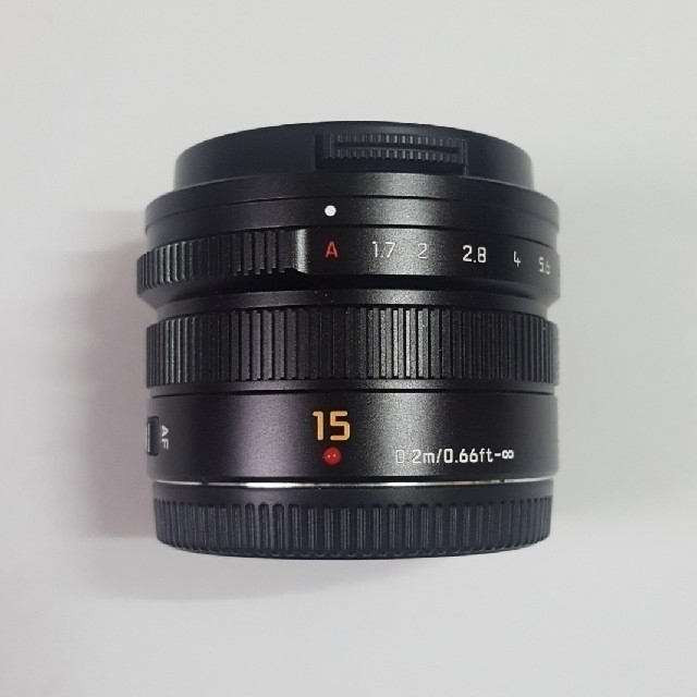 Panasonic(パナソニック)のパナソニック　レンズ　LEICA DG SUMMILUX 15mm f1.7 スマホ/家電/カメラのカメラ(レンズ(単焦点))の商品写真