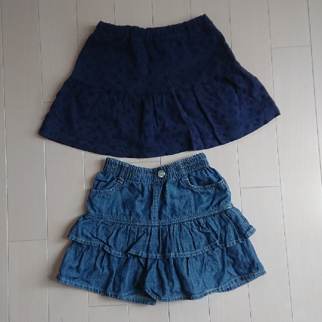 MUJI (無印良品)(ムジルシリョウヒン)のスカート ２枚セット 100㎝ キッズ/ベビー/マタニティのキッズ服女の子用(90cm~)(スカート)の商品写真