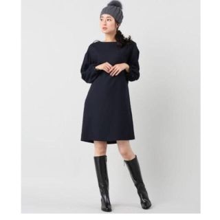 スピックアンドスパン(Spick & Span)のSpick&Span👗woolツイル ウシロレースアップワンピース(ひざ丈ワンピース)