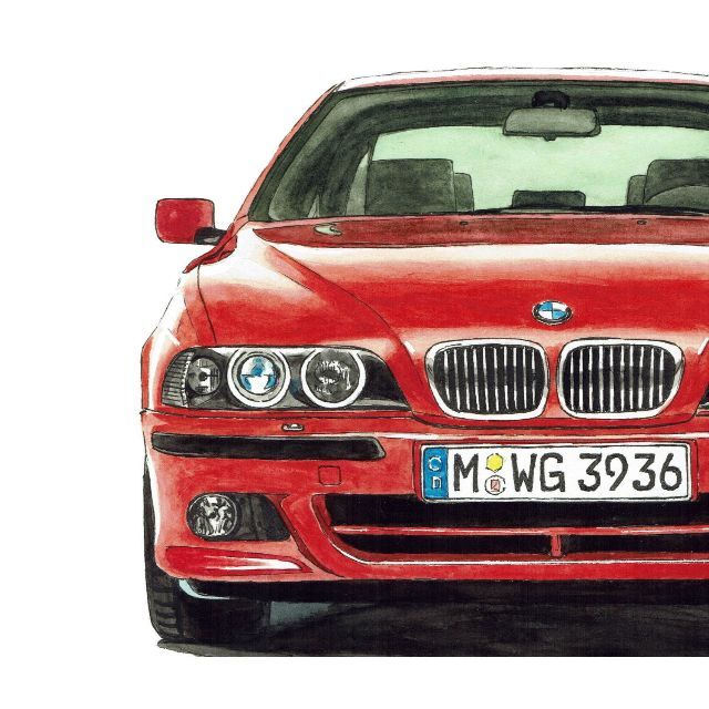 GC-793 BMW325i/530i限定版画 直筆サイン額装●作家 平右ヱ門 3