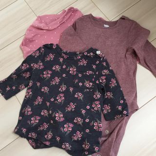 オールドネイビー(Old Navy)のOLD NAVY H&M ロンパース カットソー 3枚セット まとめ売り 80(ロンパース)