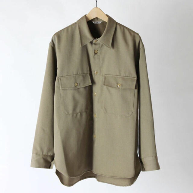 オーラリー】WOOL KIDMOHAIR GABARDINE SHIRTS 3 お手ごろ価格 www ...