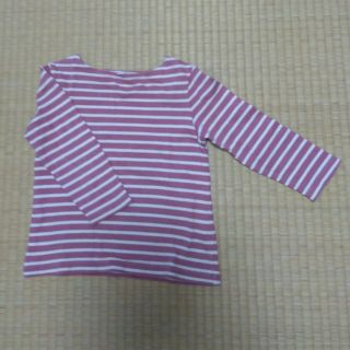 ムジルシリョウヒン(MUJI (無印良品))のMUJI 淡いワインレッド 長袖Tシャツ 女の子向け 100cm(Tシャツ/カットソー)