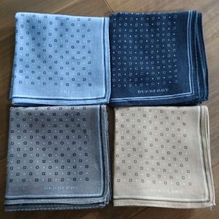 バーバリー(BURBERRY)のused品 4枚セット バーバリー ハンカチ 大判ハンカチ メンズ(ハンカチ)