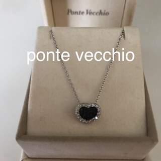 Pontevecchio  ネックレス　K18WG  ブラックダイヤ　0.11