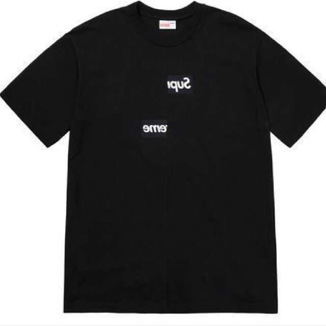 トップスSupreme cdg  Split Box Logo Tee Black