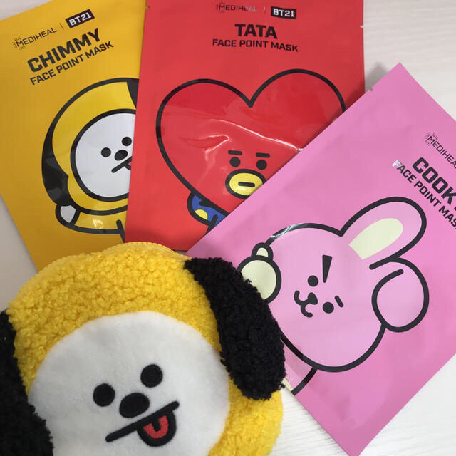 防弾少年団(BTS)(ボウダンショウネンダン)のBT21◎FACE POINT MASK◎防弾少年団◎BTS【CHIMMY】 コスメ/美容のスキンケア/基礎化粧品(パック/フェイスマスク)の商品写真