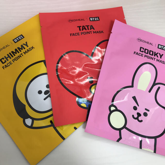 防弾少年団(BTS)(ボウダンショウネンダン)のBT21◎FACE POINT MASK◎防弾少年団◎BTS【CHIMMY】 コスメ/美容のスキンケア/基礎化粧品(パック/フェイスマスク)の商品写真