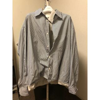 サンシー(SUNSEA)のNEON SIGN sandwich shirt ストライプ size46(シャツ/ブラウス(半袖/袖なし))