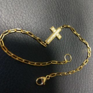 スタージュエリー(STAR JEWELRY)のsjx k18 ダイヤモンド クロス ブレスレット 18K  アイファニー(ブレスレット)