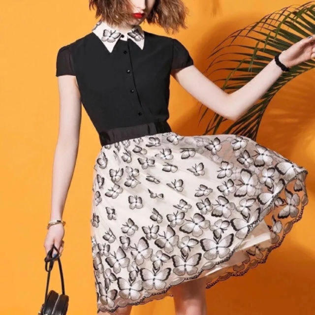 Alice+Olivia(アリスアンドオリビア)のlily3819様専用♡ alice＋olivia♡蝶々刺繍レースワンピース レディースのワンピース(ひざ丈ワンピース)の商品写真