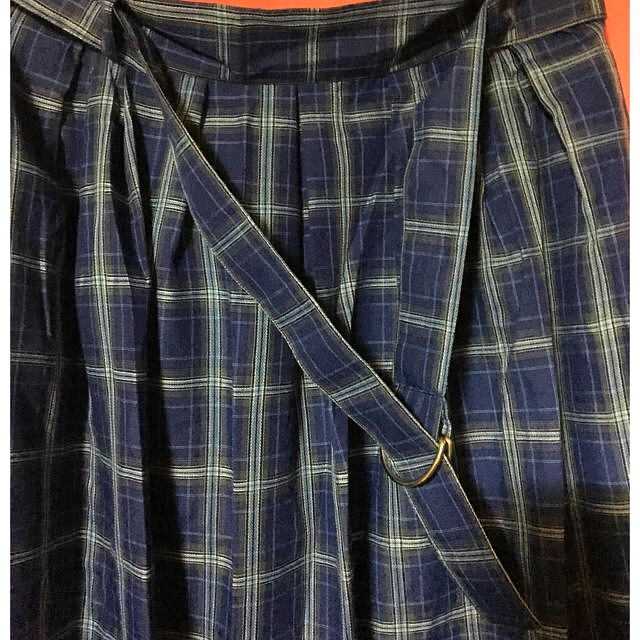 大きいサイズ ブルーチェックロングスカート レディースのスカート(ロングスカート)の商品写真