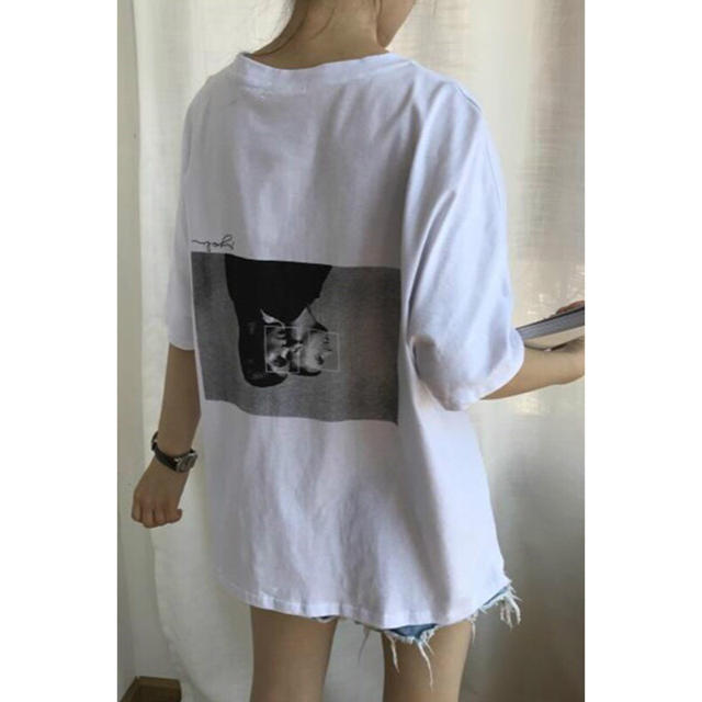 韓国ファッション 人気！バックプリントTシャツ レディースのトップス(Tシャツ(半袖/袖なし))の商品写真