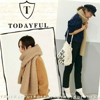 トゥデイフル(TODAYFUL)の【未使用】 TODAYFUL ニットマフラー(マフラー/ショール)