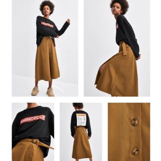 ザラ(ZARA)のベルト付きスカート ZARA(ひざ丈スカート)