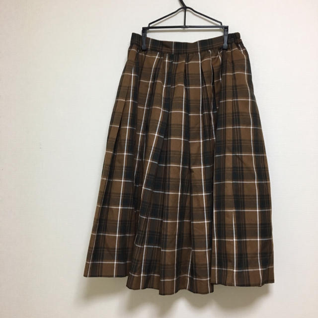 ehka sopo(エヘカソポ)のチェックスカート ブラウン レディースのスカート(ひざ丈スカート)の商品写真
