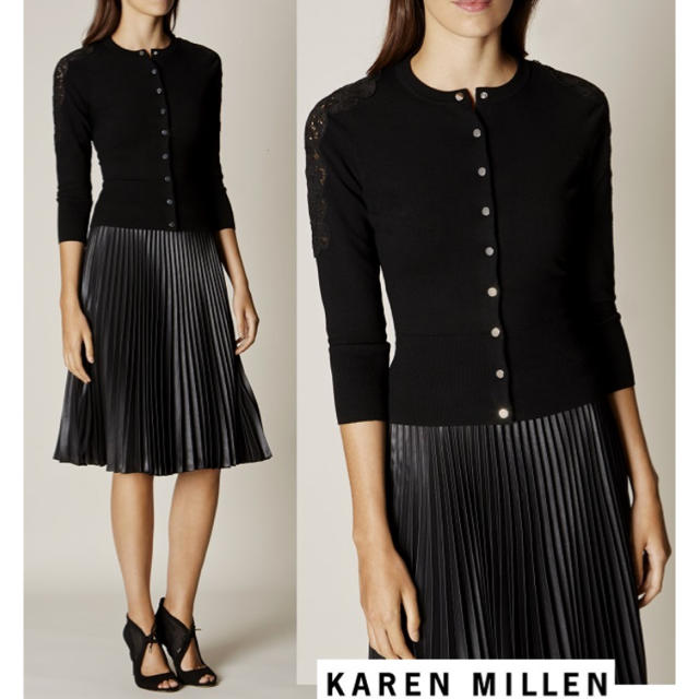 Karen Millen(カレンミレン)のkaren millen♡カーディガン ニット ブラック ワンピース  レディースのトップス(カーディガン)の商品写真