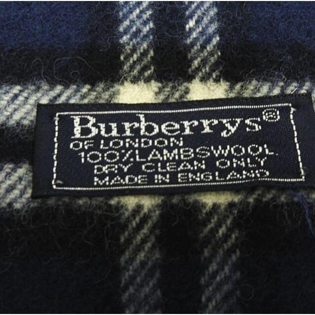 BURBERRY(バーバリー)の【未使用】Burberrysチェック柄ラムウール100％マフラーネイビー紺色 レディースのファッション小物(マフラー/ショール)の商品写真