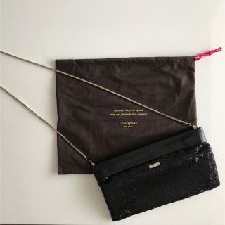 ケイトスペードニューヨーク(kate spade new york)のkate spade new york スパンコールバッグ ブラック(クラッチバッグ)