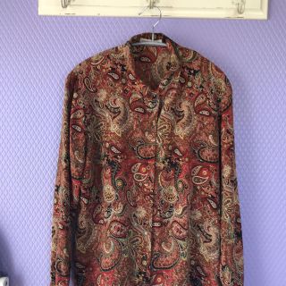 シャツ ブラウス 古着 アメ村 レトロ 花柄 ペイズリーの通販 by りっ