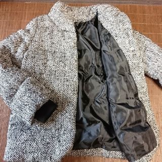 マウジー(moussy)のmoussy ツイードMIXカラーダウンジャケット ブラック×ホワイト 2(ダウンジャケット)