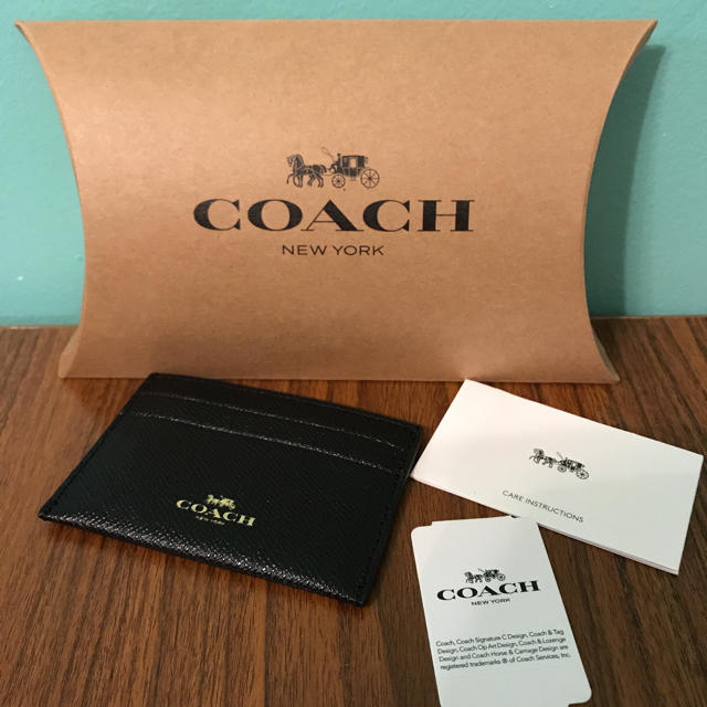 COACH(コーチ)のCOACH コーチ カードケース 小物 ブラック レディースのファッション小物(名刺入れ/定期入れ)の商品写真