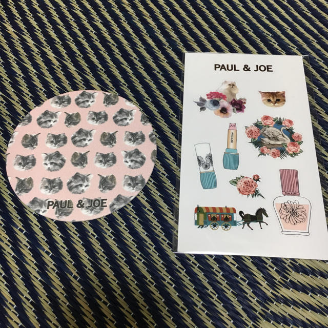 PAUL & JOE(ポールアンドジョー)のポール&ジョー 猫 ネコ シール ステッカー ノベルティー  コースター エンタメ/ホビーのコレクション(ノベルティグッズ)の商品写真