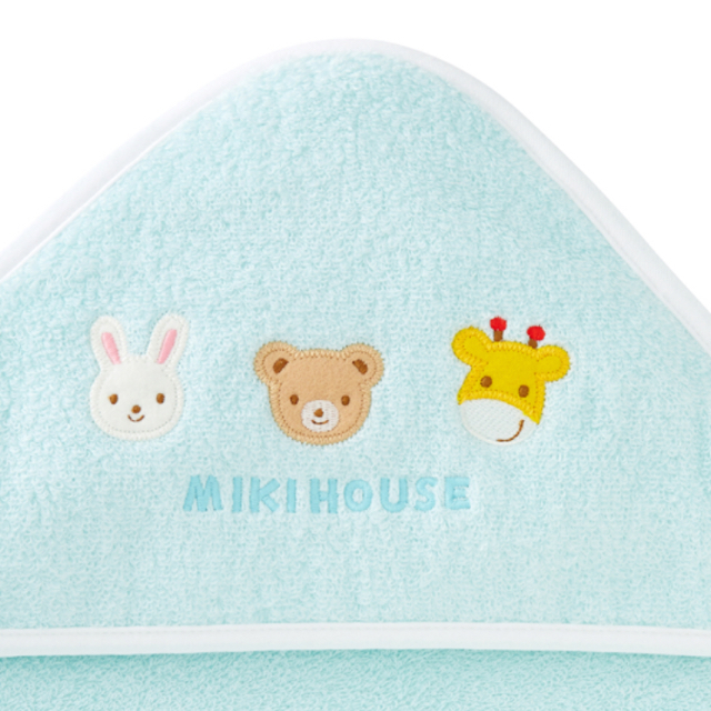 mikihouse(ミキハウス)の5400円の品 ミキハウス おくるみ バスタオル 水色 男女兼用 UV インテリア/住まい/日用品の日用品/生活雑貨/旅行(タオル/バス用品)の商品写真