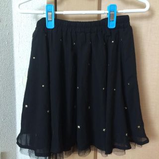 アメリエルマジェスティックレゴン(amelier MAJESTIC LEGON)のスパンコール付きスカート 黒  MINE様専用(ひざ丈スカート)