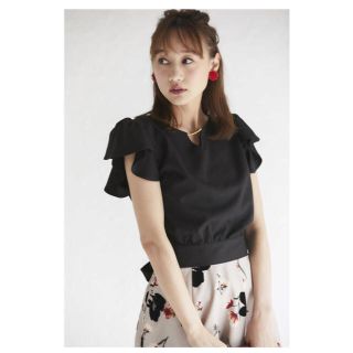 トッコ(tocco)の即完売♡新品♡トッコ♡ 3WAYリボンつきショート丈レディブラウス♡ブラック(シャツ/ブラウス(半袖/袖なし))