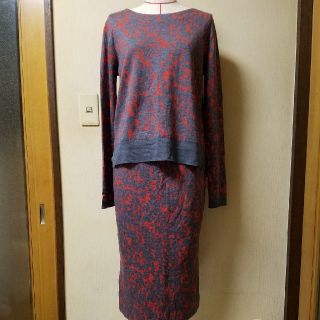 ザラ(ZARA)のma-mo様専用！新品未使用タグ付き　ニット　セットアップ　オレンジ×グレー(セット/コーデ)