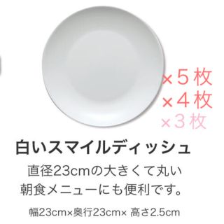 ヤマザキセイパン(山崎製パン)の白いスマイルディッシュ(食器)