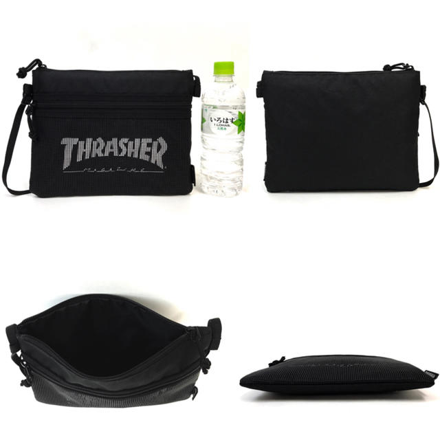 THRASHER(スラッシャー)の【THRASHER】サコッシュショルダー［BK/WHメッシュ］ メンズのバッグ(ショルダーバッグ)の商品写真