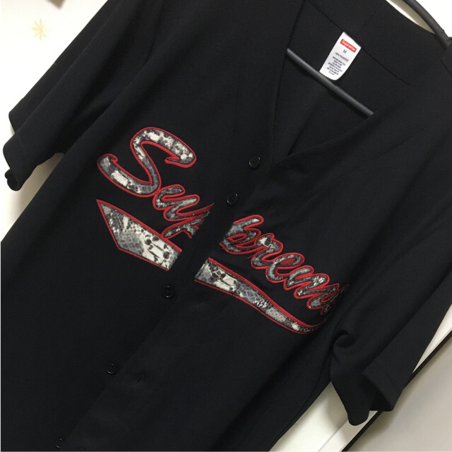 Supreme baseball jersey Snake Script 黒 M