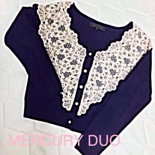 マーキュリーデュオ(MERCURYDUO)のMERCURYDUO ラメレースニットカーディガン(カーディガン)