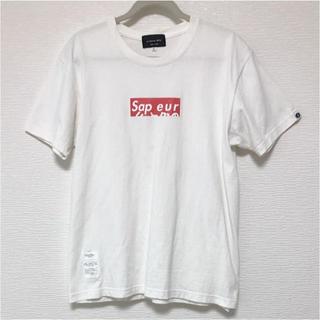 中古★SAPEUR サプール Tシャツ 白 L ボックスロゴ(Tシャツ/カットソー(半袖/袖なし))